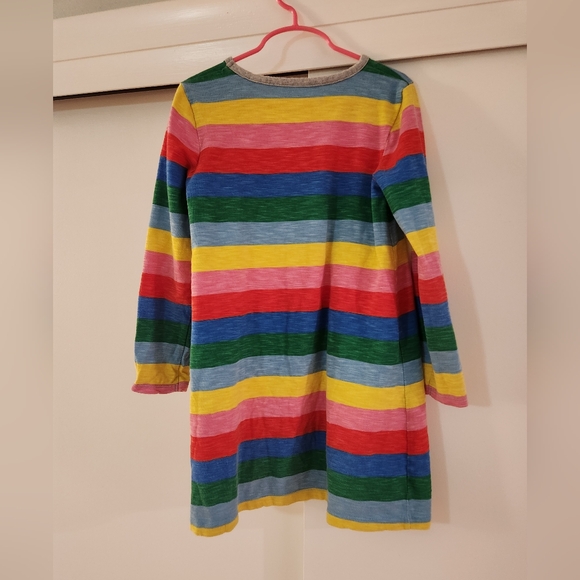 Mini Boden 8-9yrs Rainbow Heart Pocket Dress Color Block - Picture 2 of 3